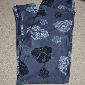 Dog Print Gray Leggings